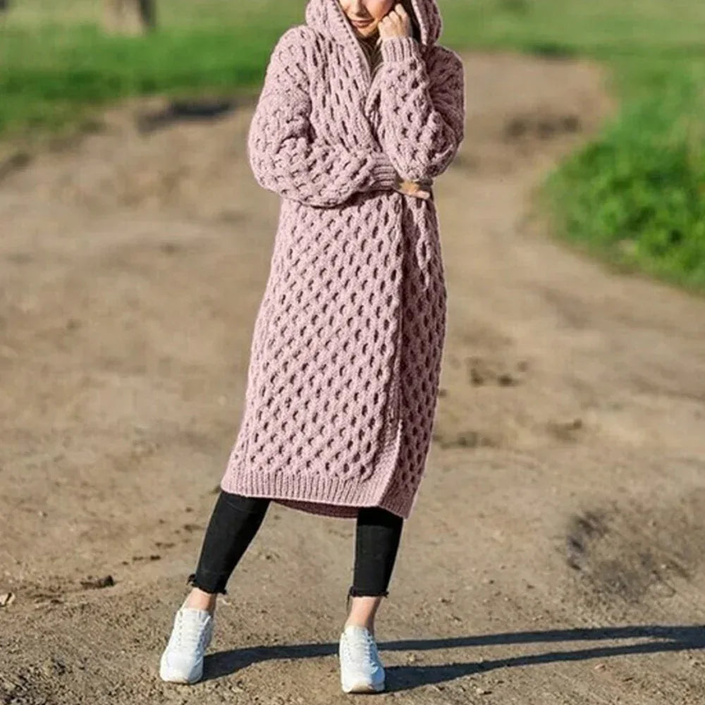 Women Winter Thick Warm Hooded Knitted Cardigan - DanaFashionstore