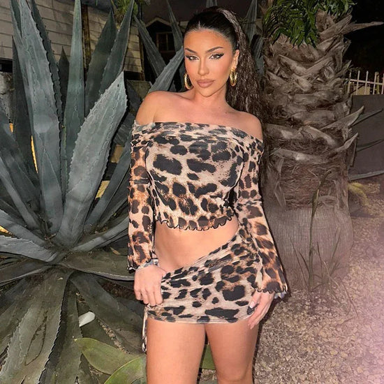 Long-sleeve Top And Figure-hugging Drawstring Skirt Set - DanaFashionstore