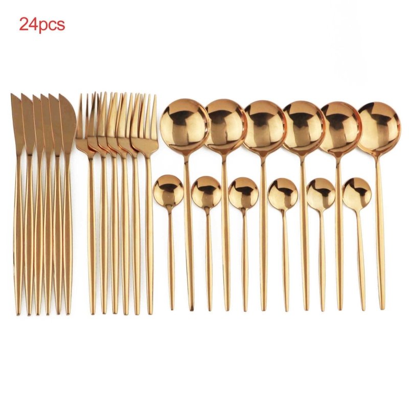 24pcs Luxury Cutlery Set $96.91 Dana Fashion Color: Black style: With Box Dana's Kitchen Material: Stainless steel Product Features: High hardness, no distortion, BPA-free and eco-friendly. Are they dishwasher safe? Yes! 18/10 stainless steel with the hig