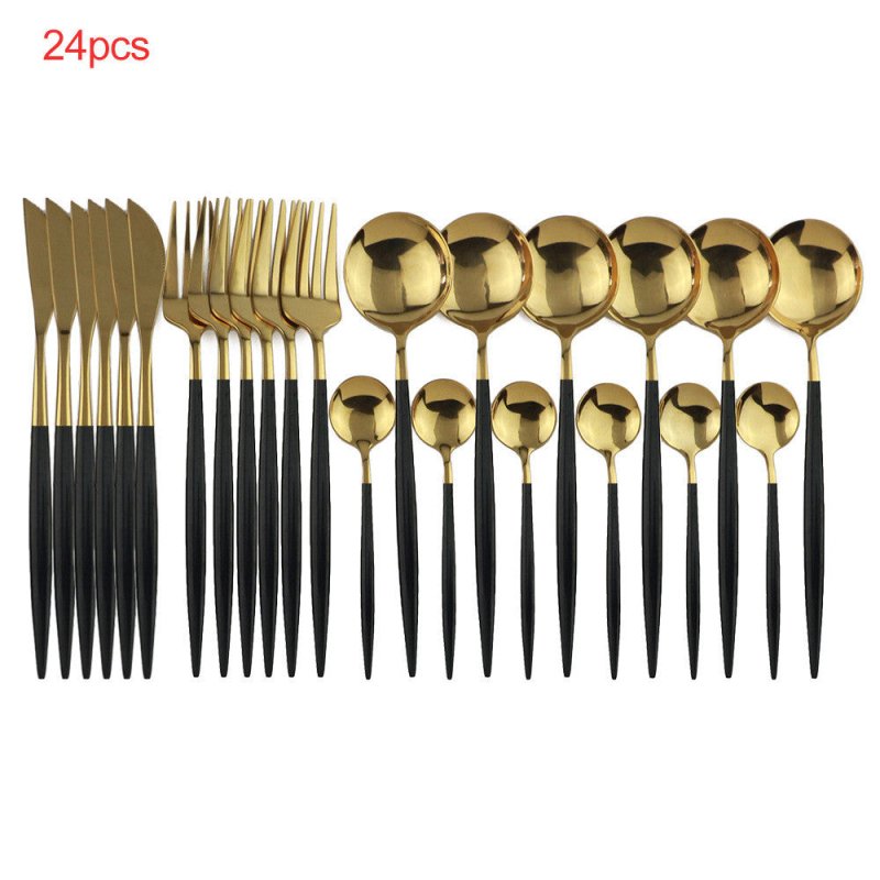 24pcs Luxury Cutlery Set $96.91 Dana Fashion Color: Black style: With Box Dana's Kitchen Material: Stainless steel Product Features: High hardness, no distortion, BPA-free and eco-friendly. Are they dishwasher safe? Yes! 18/10 stainless steel with the hig