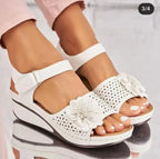 Women's Summer Plus Size Hollow-out Flower Platform Wedge Sandals - DanaFashionstore