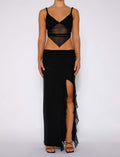 Women's Fashion Printing Sexy Suspenders Midriff Outfit Irregular Long Dress