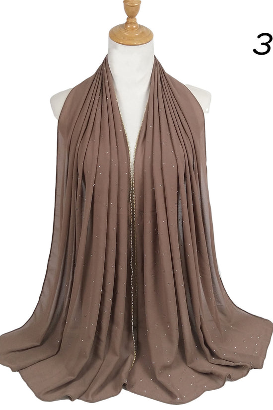 Chain Pearl Chiffon Hui Hood