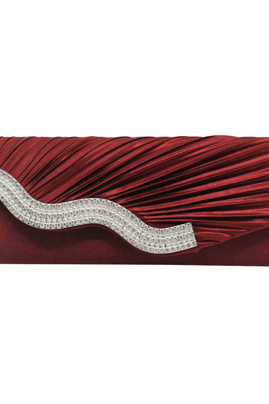 Rhinestone pleated clutch - Dana Fashion