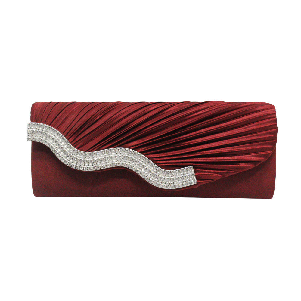 Rhinestone pleated clutch - Dana Fashion