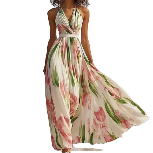Summer New V-neck Fashion Printed Sling Long Dress $52.50 Dana Fashion Color: Milky White Size: L Women's clothing Product information: Color: Milky White Size: S,M,L,XL,XXL Main fabric composition: Polyester Fiber (polyester) Note: 1. Asian sizes are 1 t