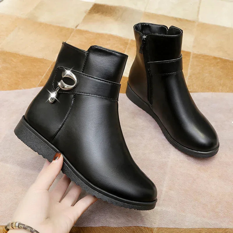 Low Heel Wedge Fleece Warm Mom Cotton Boots - DanaFashionstore