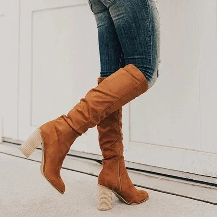 Block heel retro high boots - DanaFashionstore