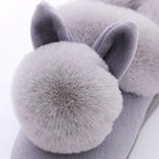 Autumn Winter Cotton Slippers Fur Rabbit Home Warm Thick Bottom Indoor Cotton Shoes Womens Slippers Cute Fluffy Cat Slippers - DanaFashionstore
