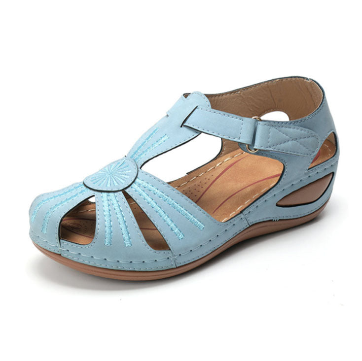 Women's line anti-slip lightweight round toe wedge sandals