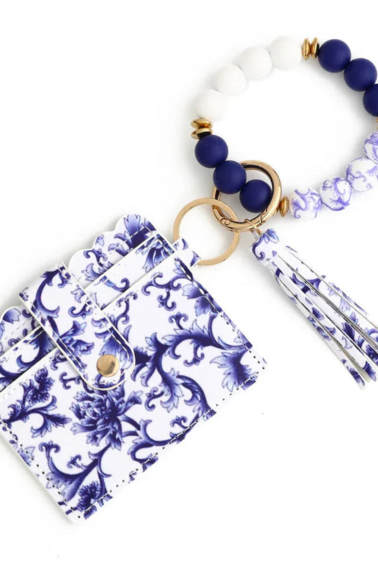 Love Polyurethane Card Holder Silica Gel Key Chain European And American Printed Silicone Beads Bracelet Women's Wallet - DanaFashionstore