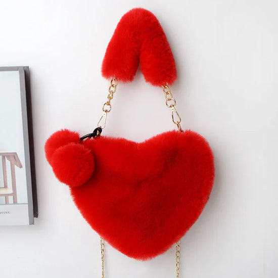 Love Bags Soft Plush Handbags Women Valentine's Day Party Bag - DanaFashionstore