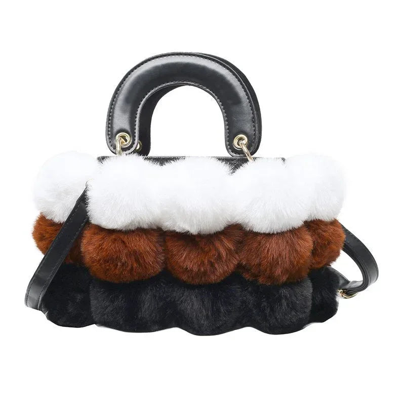 Plush Handbags Winter Plush Shoulder Bag Handbag Trend Messenger Bag - DanaFashionstore