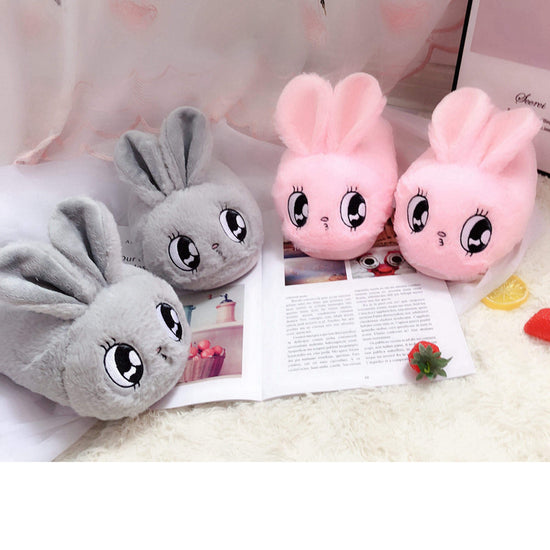 Cute Plush Big Eyes Rabbit Warm Cotton Shoes
