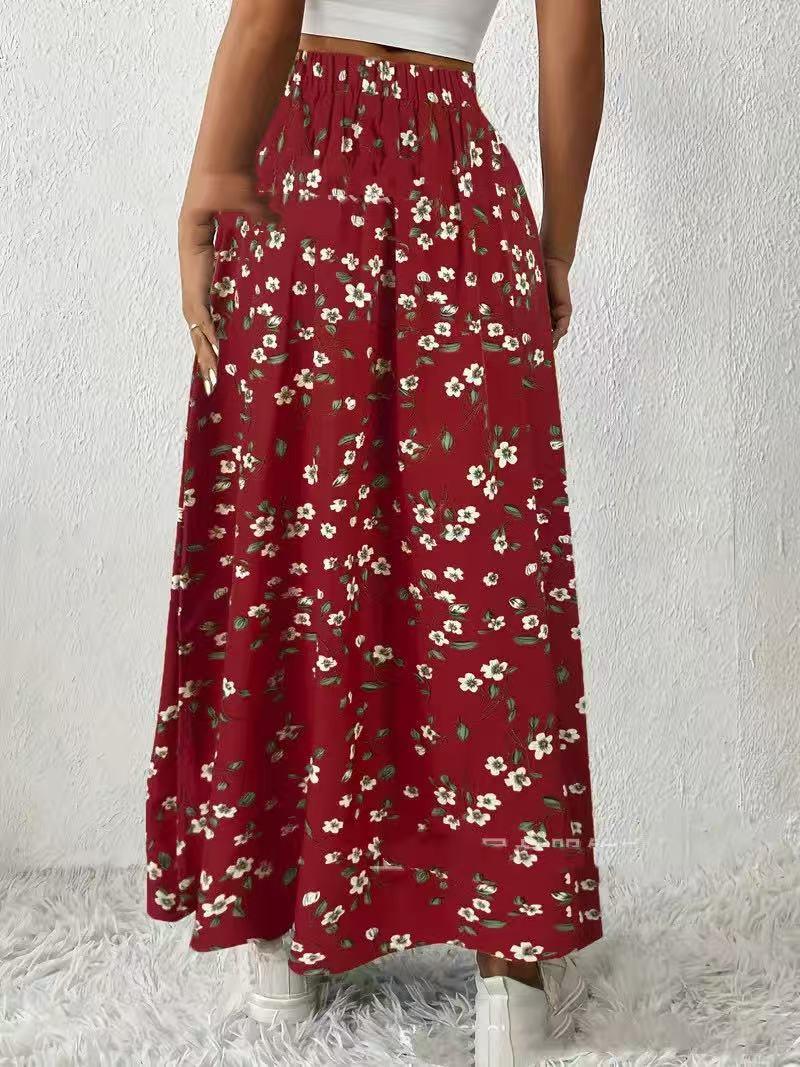 Women's Fashionable With Side-slit Printed Skirt - DanaFashionstore