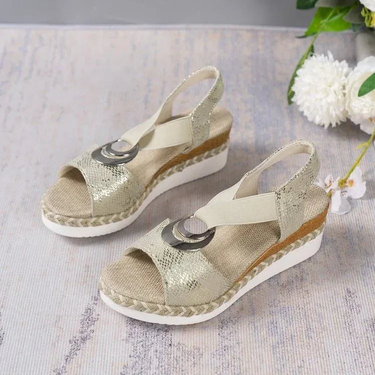 Women's Summer New Hemp Rope Wedge Light Bottom Peep Toe Sandals - DanaFashionstore