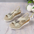Women's Summer New Hemp Rope Wedge Light Bottom Peep Toe Sandals - DanaFashionstore