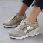 Lacing Sneakers With Platform Heels For Women - DanaFashionstore