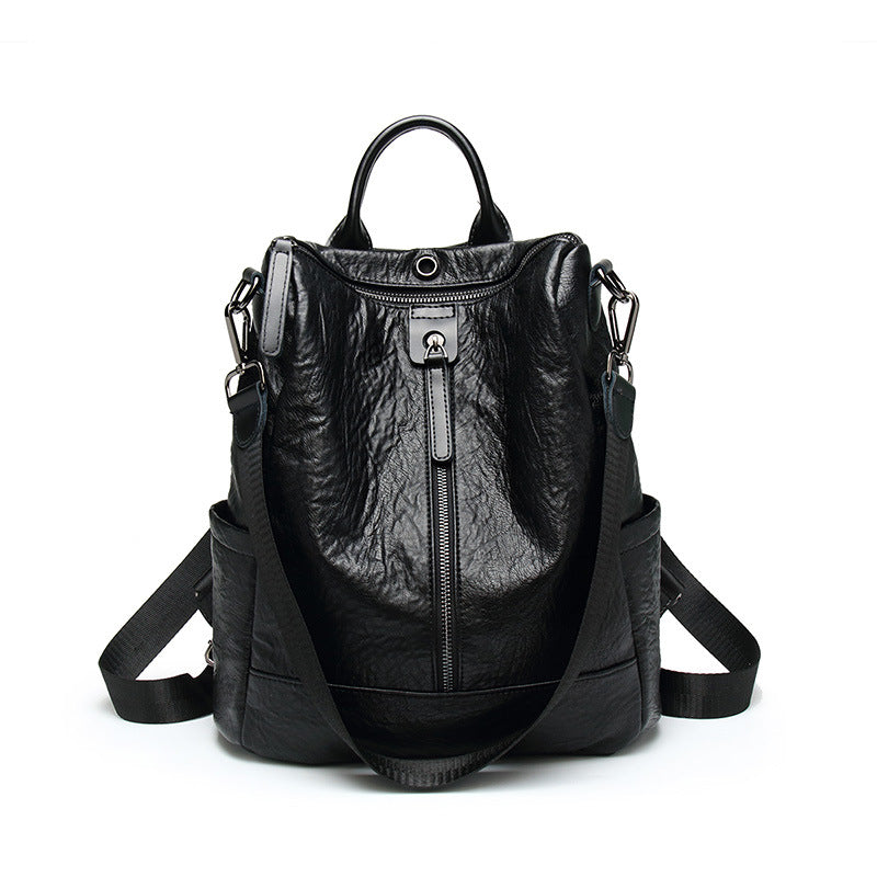 All-in-one multifunctional soft leather backpack
