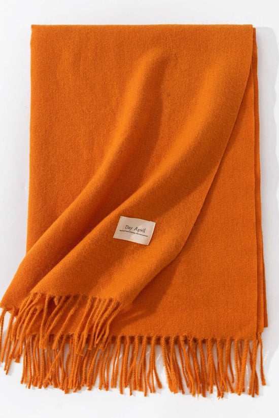 Pure Color Artificial Cashmere Scarf Women's Winter High-grade Shawl
