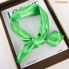 Solid Color Square Scarf Artificial Silk Small Square Towel - DanaFashionstore