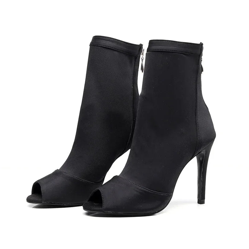 Black Elastic Latin Dance Shoes - DanaFashionstore