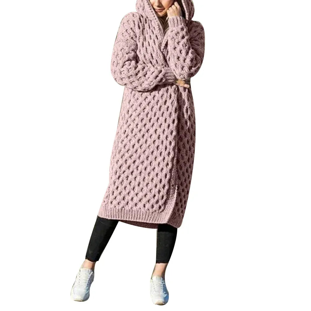 Women Winter Thick Warm Hooded Knitted Cardigan - DanaFashionstore