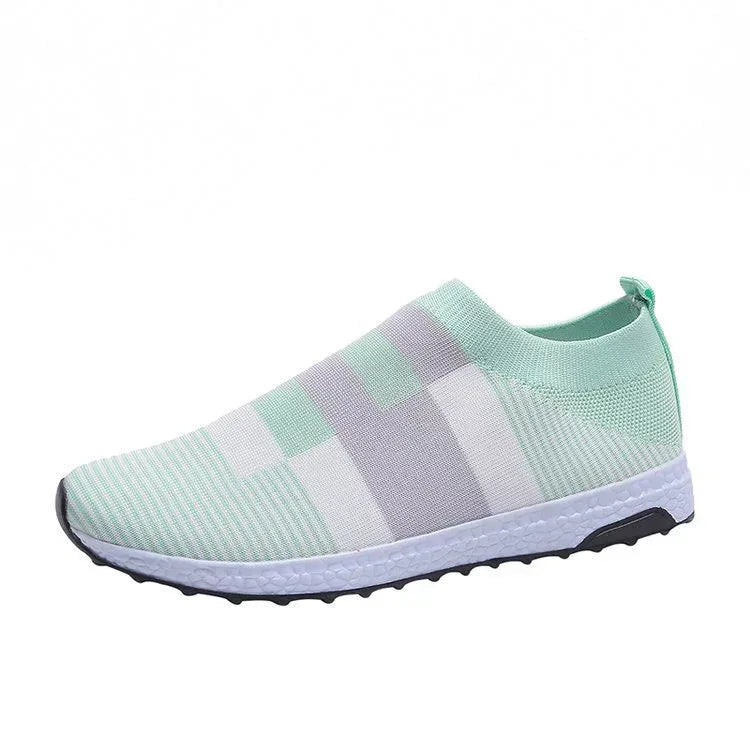 Cross-Border Amazon Large Size Rhinestone Elastic Socks Shoes Casual Men'S And Women'S Sports Shoes Md Bottom Flying Woven Breathable Light Shoes - DanaFashionstore