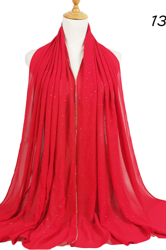 Chain Pearl Chiffon Hui Hood