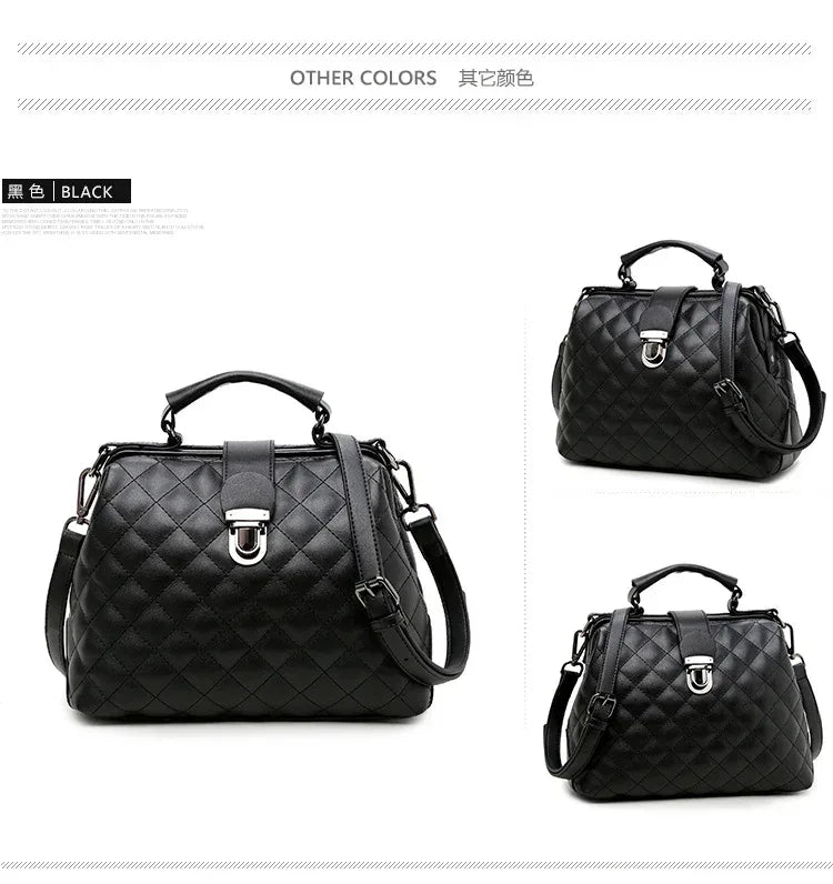 Leather bags 2021 new summer Lingge leather retro Doctor Bag Fashion Shoulder Bag hand - DanaFashionstore