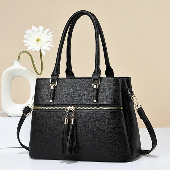 Large Capacity Soft Leather Tassel Shoulder Bag - DanaFashionstore