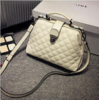 Leather bags 2021 new summer Lingge leather retro Doctor Bag Fashion Shoulder Bag hand - DanaFashionstore