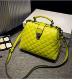 Leather bags 2021 new summer Lingge leather retro Doctor Bag Fashion Shoulder Bag hand - DanaFashionstore