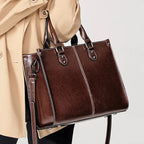 Oil wax stitching leather handbag - DanaFashionstore