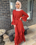 Muslim Long Skirt Dress Arab Robe - Elegant Girly Modest Fashion - DanaFashionstore