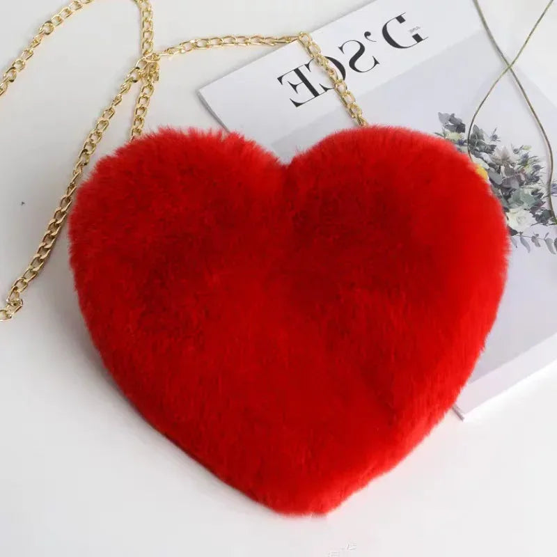 Love Bags For Women Plush Chain Shoulder Bags Valentine's Day Party Bag - DanaFashionstore