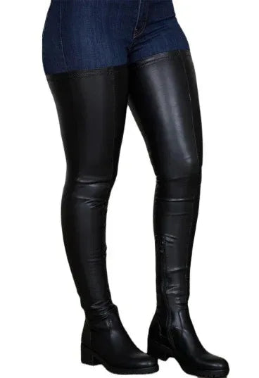New Women's Long-tube Elastic Low-heel Boots - DanaFashionstore