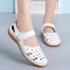Hollow hole shoes leather mom shoes - DanaFashionstore