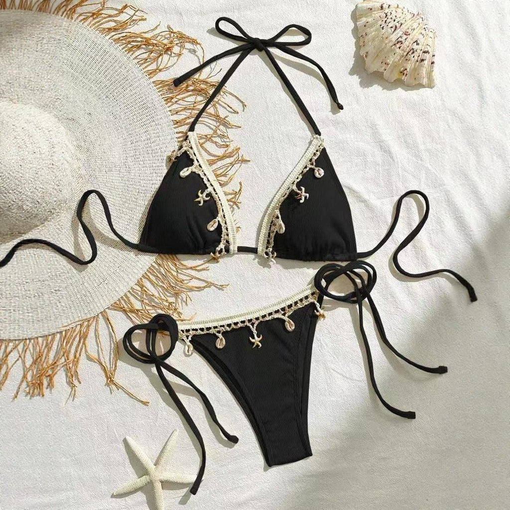 Lace-up Halterneck Triangle Cup Beach Sexy Swimsuit - DanaFashionstore