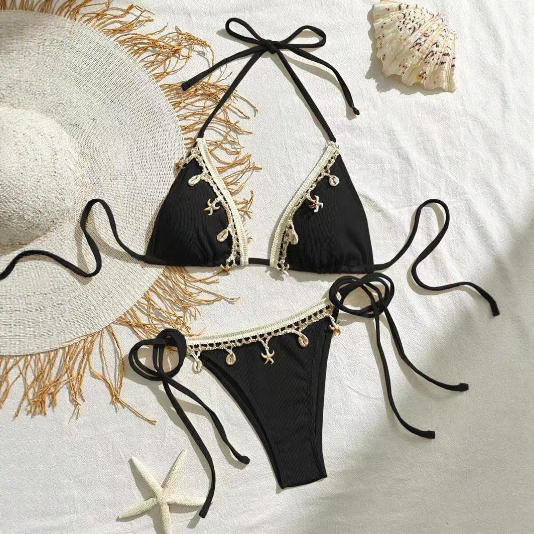 Lace-up Halterneck Triangle Cup Beach Sexy Swimsuit - DanaFashionstore