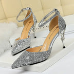 High metallic and sequined heels - DanaFashionstore