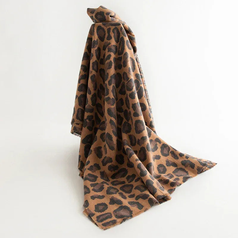 Leopard Print Artificial Cashmere Scarf Women's Warm Scarf Winter - DanaFashionstore