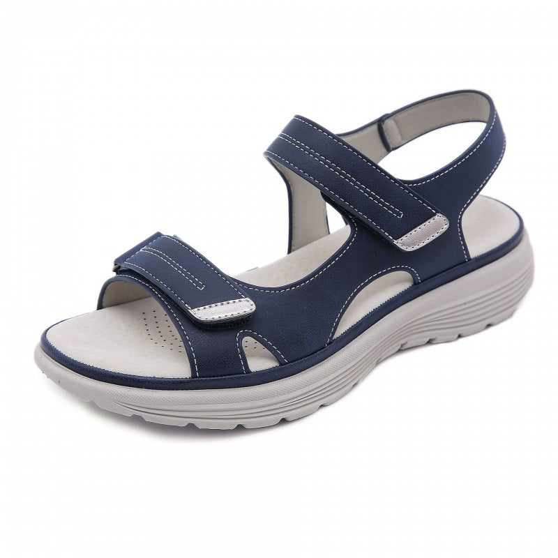Leather Sandals Light Sports Women's Summer All-match Velcro Platform Shoes