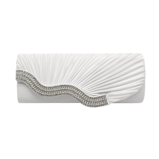Rhinestone pleated clutch - Dana Fashion