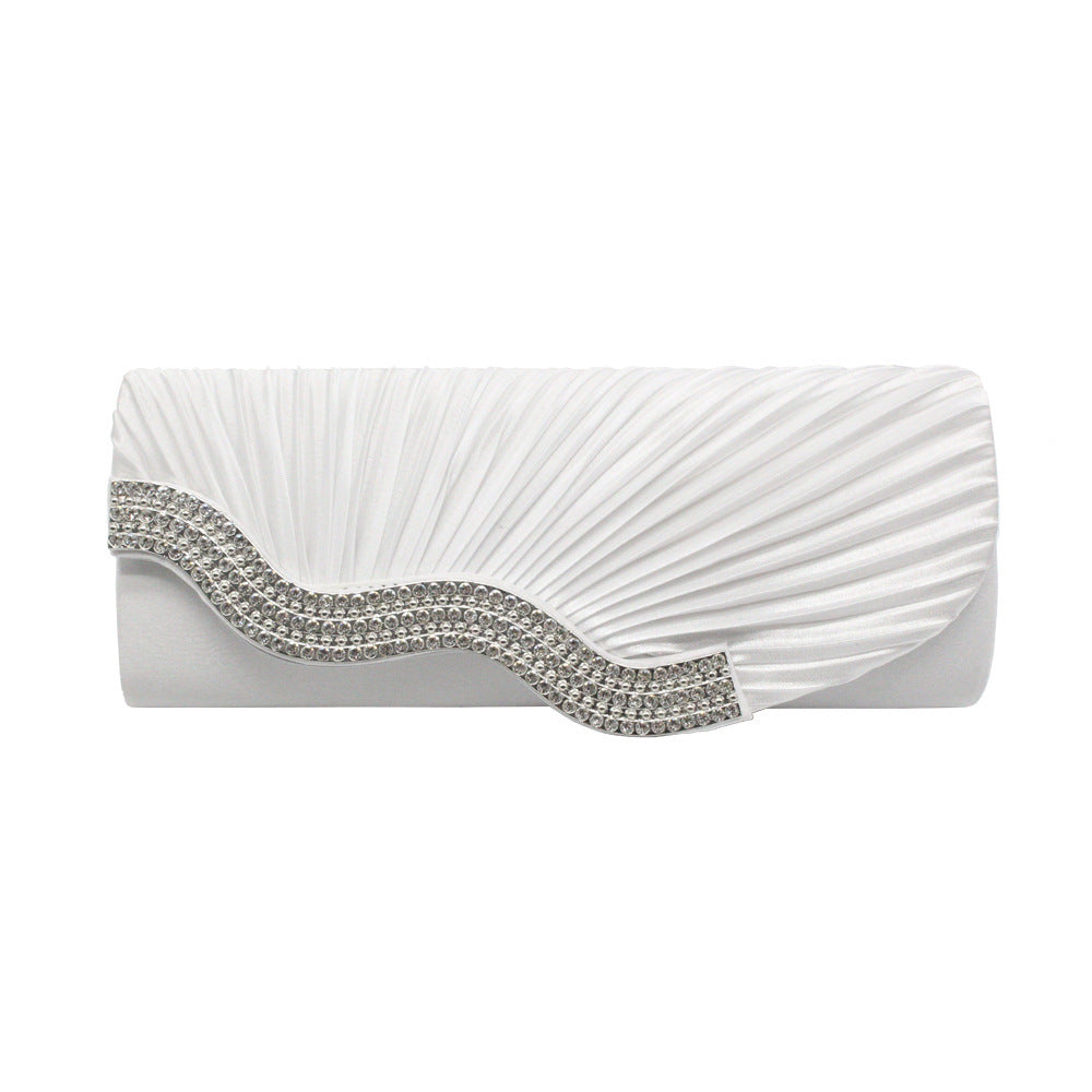 Rhinestone pleated clutch - Dana Fashion