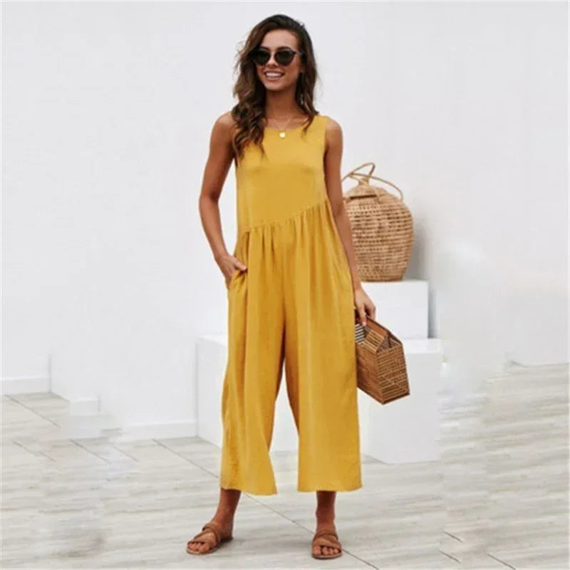 Solid Color Vest Jumpsuit 2026 - Sleeveless Casual Jumpsuit - DanaFashionstore