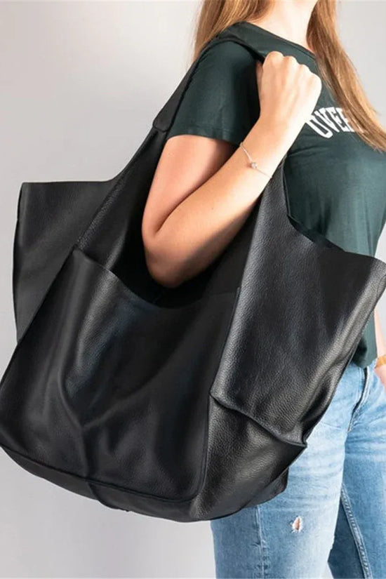 Simple Large Bag Soft Leather Large Capacity One-shoulder Portable Tote Bag - DanaFashionstore