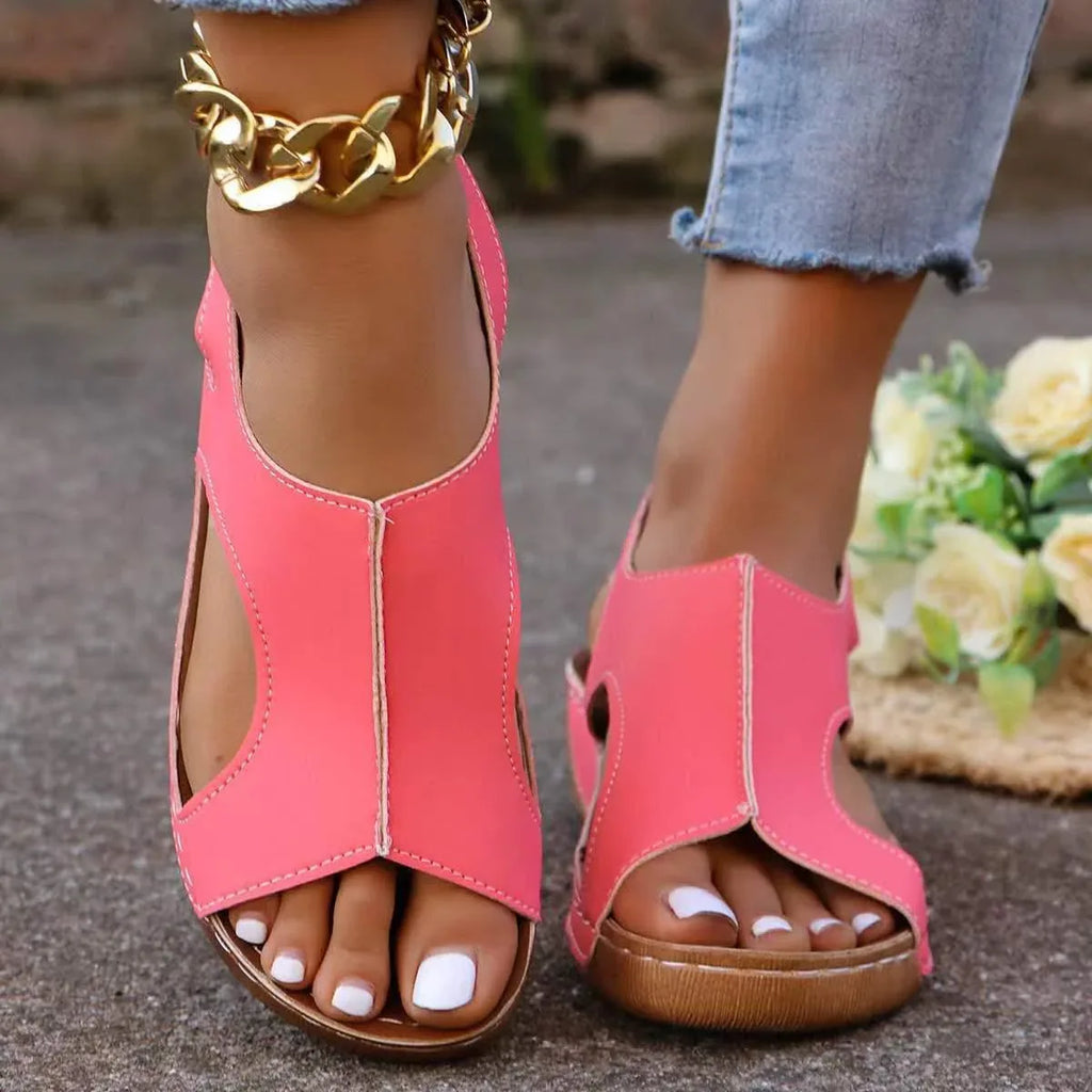 New Summer Wedges Sandals With Elastic Band Design Casual Fish Mouth Shoes For Women - DanaFashionstore