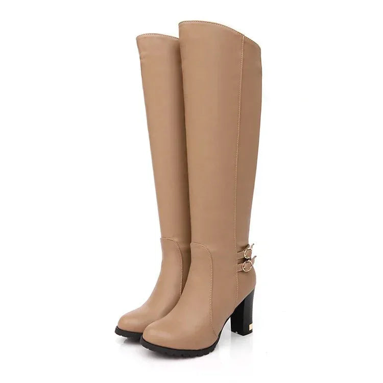 Thick Heel Over The Knee Boots High Heel Women's Boots - DanaFashionstore
