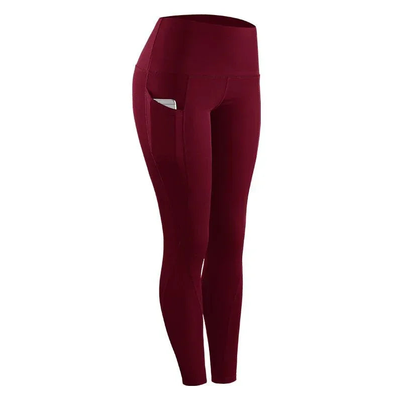 Women Compression Skinny Fitness Leggings Women Stretch Sportswear Casual Leggings Pants with Pocket - DanaFashionstore